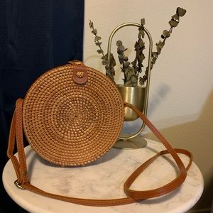 Rattan Woven Crossbody Purse